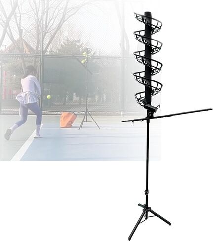 Portable Tennis Ball Machine - Adjustable Height, Manual Operation, Perfect for Practice Sessions, Ideal for All Skill Levels, Lightweight and Easy to Use,with Extra Track in Saudi Arabia