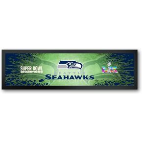 Seattle Seahawks Super Bowl 60 Champions Framed Horizontal Wall Print, Official NFL Football Decor, 8 x 26 in Kuwait