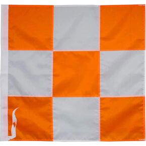 علم المطار شديد التحمل برتقالي وأبيض 36 × 36 بوصة مع حبل - نايلون أكسفورد الأطول أمدًا 210D | أعلام سلامة المركبات في المطار، لافتة تزيين ساحة المنزل in Kuwait