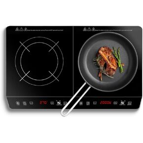 4000W Double Induction Cooktop Portable Electric Dual Burner Stove with 9 Power Levels, 9 Temperature Settings, 3H Timer, Touch Control Countertop Hot Plate for Fast Efficient Cooking in Kuwait