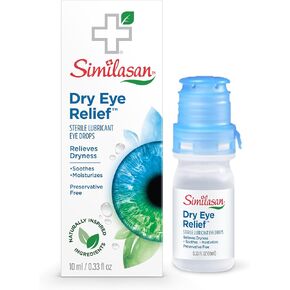 Similasan Dry Eye Relief Drops, Instant and Lasting Relief, Naturally Inspired Ingredients for Dry, Irritated Eyes, with Hyaluronate, Preservative-Free, pH Balanced, Gentle for Sensitive Eyes, 10ml in Kuwait