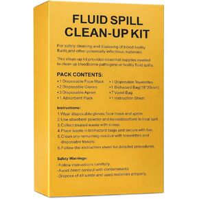 Aniasis Fluid Spill Clean-Up Kit – Blood & Bodily Fluid Spill Response Kit with PPE, Absorbent Powder, Biohazard Bag, Scoop & Instructions – for Home, Office, Schools & Healthcare in Kuwait
