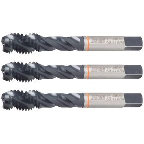 Sowa 3 قطع 1/4 بوصة - 20 UNC صنبور فلوت حلزوني HSSE ‑ V3 حلقة برتقالية - 3 ‑ فلوت صنبور خيط لليد اليمنى من الفولاذ المقاوم للصدأ، لمسة نهائية من أكسيد أسود، الطول الإجمالي 2-1/2 بوصة، فئة خيط H3، حزمة من 3 in Kuwait