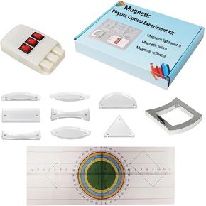 Magnetic Physics Optical Teaching Kit with Adjustable Triple Laser Source, Prisms, Reflectors, Educational Lab Equipment for Light Refraction and Reflection Experiments,Teaching Supplies in Kuwait