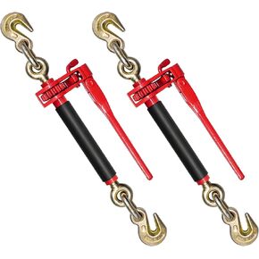 2 Pack 5/16" - 3/8" Heavy Duty Folding Handle Ratchet Chain Binder Load Binder with Grab Hooks 7,100 lbs WLL | Chain Binders for Flatbed Truck Trailer Tie Down in Kuwait
