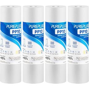PUREPLUS 5 Micron 10" x 2.5" Whole House Sediment Home Water Filter Cartridge Replacement for Any 10 inch RO Unit, Culligan P5, Aqua-Pure AP110, Dupont WFPFC5002, CFS10, WHKF-G05, 4Pack in Kuwait