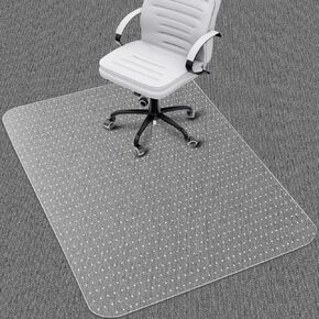Office Chair Mat for Carpeted Floor, 63"x51" Clear Desk Chair Mat for Carpet Large Protector Floor Mat On Low Pile Carpets, Easy Glide Rolling Plastic Floor Mat, Computer Chair Mat for Home Office in Kuwait