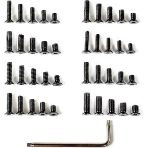 طقم براغي ريد دوت، M3، M3.5، M4، #4-40، #6-40، #8-40، #6-32، #6-48 12.9G براغي توركس ذات رأس مسطح، 4 قطع لكل منها 6 مم/8 مم/10 مم/12 مم/14 مم للألواح والتركيبات والصيانة in Kuwait