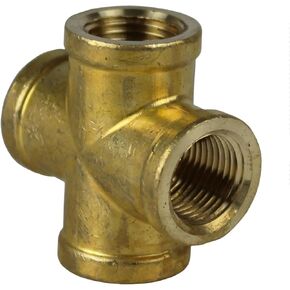 تركيب سن الأنابيب المتقاطعة للضاغط 102E - لقطع غيار نظام أنابيب الهواء المضغوط - تركيب سن 4 اتجاهات/أجزاء ضاغط الهواء - 3/8 بوصة نحاس FNPT ذهبي in Kuwait