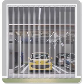 Heavy Duty PVC Strip Door Curtain Kit - Waterproof Vinyl Curtain for Walk-in Freezers, Warehouses & Garages (7pcs 1.05x2.4m) - Easy Installation & Durable Design in Kuwait