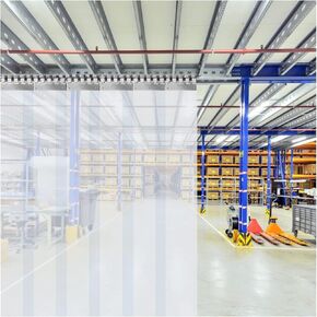 ستارة باب بشريط من الفينيل - شرائط بلاستيكية شفافة من مادة PVC للمستودعات والفريزر وبيت الحيوانات الأليفة - تداخل 3 سم، مقاس 1.5 × 2 متر (10 قطع) - متينة وسهلة التركيب ومقاومة للطقس in Kuwait