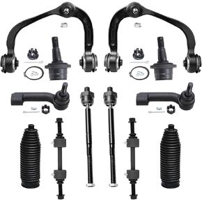 Detroit Axle - 2WD Front End 12pc Suspension Kit for 2009-2014 Ford F-150, 2007-2014 Expedition Lincoln Navigator, 2 Control Arms w/Ball Joints 2 Ball Joints 2 Sway Bars 4 Tie Rods 2 Boots Replacement in Saudi Arabia