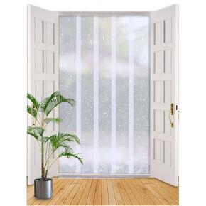 ستارة باب بشريط PVC شفاف - فينيل مقاوم للخدش للجراج وورش العمل والمستودعات ومناطق الحيوانات الأليفة، 1.35 × 2.4 م (9 قطع) مع تداخل 3 سم - متينة وسهلة التركيب in Kuwait