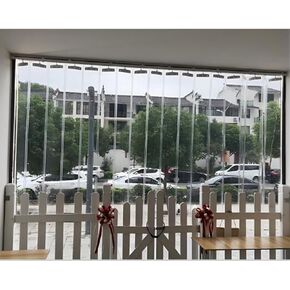 ستارة شفافة من شريط PVC للأبواب - درع باب مرن وقابل للطي للفريزر والمستودعات ومساحة العمل - للاستخدام الخارجي، مقاس 2.3 × 2.2 متر in Kuwait