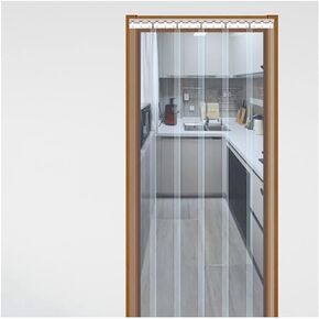 ستارة شريطية صناعية - بولي كلوريد الفينيل الشفاف مقاس 1.6 مم، باب فريزر مقاوم للماء للاستخدام التجاري والمستودعات وحماية المصنع (90 × 210 سم) in Kuwait