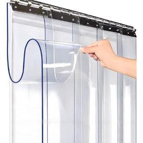 ستارة شريطية شفافة من مادة PVC - شرائح تجميد شديدة التحمل مقاس 1.6 مم للاستخدام التجاري والمتاجر الصناعية والمصنع والمرآب - حجم مخصص (300 × 240 سم) in Kuwait