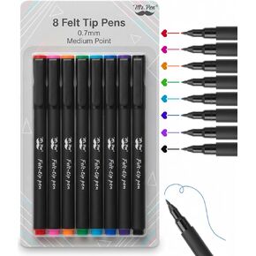 Mr. Pen- Felt Tip Pens, Fine Point, Pack of 8, Fast Dry, No Smear, Colored Pens, Journaling Felt Pens, Planner Markers in Kuwait