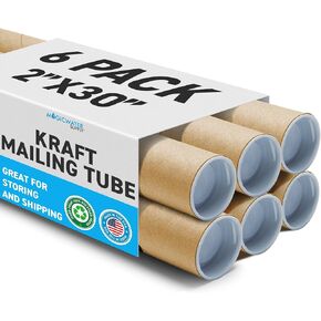 أنبوب بريد MagicWater Supply - 2 × 30 بوصة - كرافت - 10 عبوات - لشحن وتخزين الملصقات والفنون والحرف اليدوية والمستندات in Kuwait