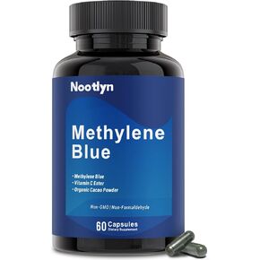 كبسولات الميثيلين الزرقاء - الميثيلين الأزرق من الدرجة الصيدلانية 15 ملجم، مع فيتامين C إستر، الصحة اليومية والدعم الخلوي، 60 كبسولة in Kuwait