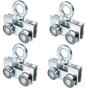 4 Wheel Trolley Assembly Rollers, Upgraded Heavy Duty Load Silent Roller Trolley, Fits 1-5/8" Wideand Taller Strut Channe, Unistrut, Superstrut (Silver 4 Pack) in Kuwait