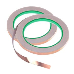 2PCS Copper Foil Tape with Double-Sided Conductive Adhesive (0.2" x 65.6FT) - Guitar Shielding Tape, EMI Shielding Tape, Copper Barrier for Gardens, Stained Glass, Crafts, Electrical Repairs in Kuwait