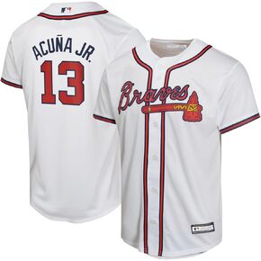 Ronald Acuna Jr. Atlanta Braves MLB Kids Youth 8-20 White Home Player Jersey in Saudi Arabia