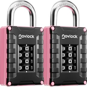 Locker Lock for Gym, School, Home & Work | 4-Digit Combination Padlock | 1-Pack, Black/Orange in Kuwait
