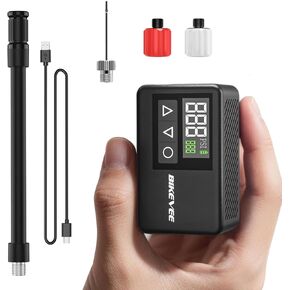 Mini Bike Pump Electric, 120 PSI Portable Bicycle Tire Inflator with Digital Gauge, Auto Shut-Off, Presta & Schrader Valve for Road Bike MTB E-Bike Cycling in Kuwait