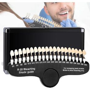 20 Colors Dental Teeth Shade Guide Model, 3D Professional Teeth Whitening Tracking Chart Tooth Color Compare Materials Oral Care Dentist Tools in Kuwait