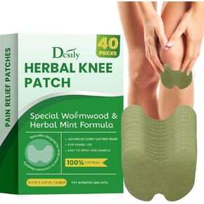 Herbal Knee Patches for Pain Relief: Natural Wormwood & Menthol for Temporary External Relief - Natural Adhesive Heat Patches for Joint and Muscle (40 Count (Pack of 1), 40, Count) in Kuwait