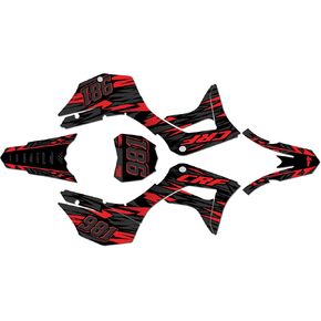 مجموعة رسومات لـ Honda CRF 125F (2019-2024) سلسلة Twitch Red 09 Mil-Dirt Bike Custom Racing Deacals Stickers Kit ، No-Plastics in Kuwait