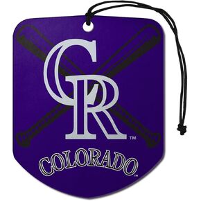 FANMATS 61547 MLB Colorado Rockies Hanging Car Air Freshener, 2 Pack, Black Ice Scent, Odor Eliminator, Shield Design with Team Logo in Kuwait