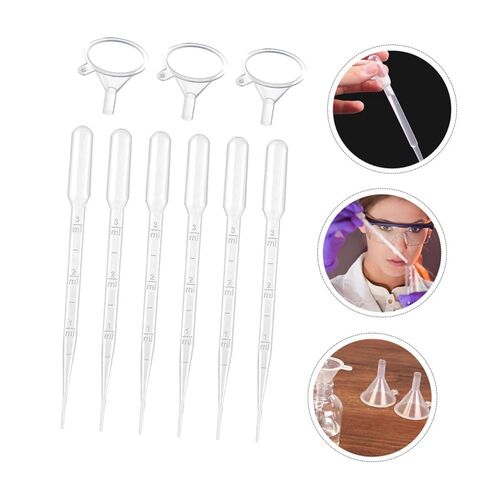 Luxshiny 205pcs 3ml Graduated Disposable Plastic Pipette Droppers with 150mm Length and 5pcs Funnels, Transfer Droppers for Essential Oils, Laboratory, and Science Experiments in Saudi Arabia