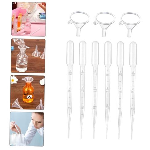 Luxshiny 205pcs 3ml Graduated Disposable Plastic Pipette Droppers with 150mm Length and 5pcs Funnels, Transfer Droppers for Essential Oils, Laboratory, and Science Experiments in Saudi Arabia