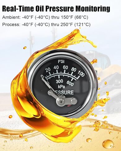 مقياس ضغط الزيت 100 رطل لكل بوصة مربعة متوافق مع معدات البناء Murphy 20P-100، استبدل 05703115 in Saudi Arabia