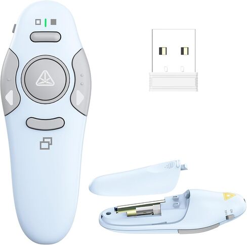 QUI Presentation Clicker Wireless Presenter Remote Clicker for PowerPoint Presentation Remote, USB Blue PowerPoint Slide Advancer for Mac/Windows/Linux, Google Slide/PPT/Keynote in Kuwait