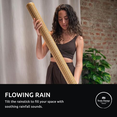 Meinl Sonic Energy Rainstick with Rattan Wrap — Waterfall and Rain Sound Effects for Meditation, Yoga, Sound Baths, Music in Saudi Arabia