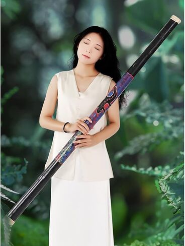 عصا المطر، عصا المطر المصنوعة يدويًا من الخيزران، سطح بدون أشواك، أنبوب أصوات مياه طبيعية بالحجم الكامل للتأمل واليوجا والزن والفصول الدراسية والكنيسة (16 بوصة) in Kuwait