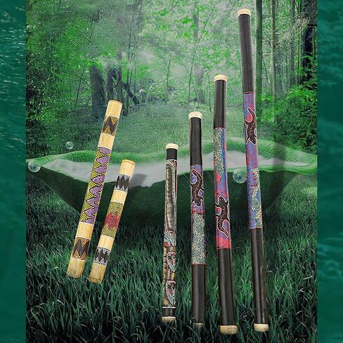 عصا المطر، عصا المطر المصنوعة يدويًا من الخيزران، سطح بدون أشواك، أنبوب أصوات مياه طبيعية بالحجم الكامل للتأمل واليوجا والزن والفصول الدراسية والكنيسة (16 بوصة) in Kuwait