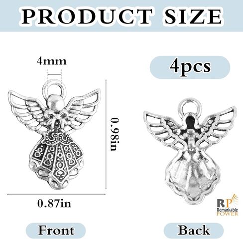 RP Remarkable Power, 200 Pack Angel Charms Pendants for DIY Jewelry Making in Kuwait