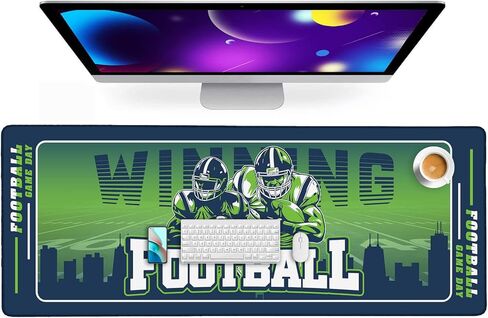 وسادة مكتب لكرة القدم مقاس 31.5 × 12 بوصة، حصيرة لوحة المفاتيح، حواف مخيطة متينة مضادة للانزلاق، تصميم بطابع ملعب كرة القدم، هدية رائعة لمحبي كرة القدم in Kuwait