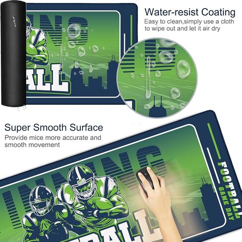 وسادة مكتب لكرة القدم مقاس 31.5 × 12 بوصة، حصيرة لوحة المفاتيح، حواف مخيطة متينة مضادة للانزلاق، تصميم بطابع ملعب كرة القدم، هدية رائعة لمحبي كرة القدم in Kuwait