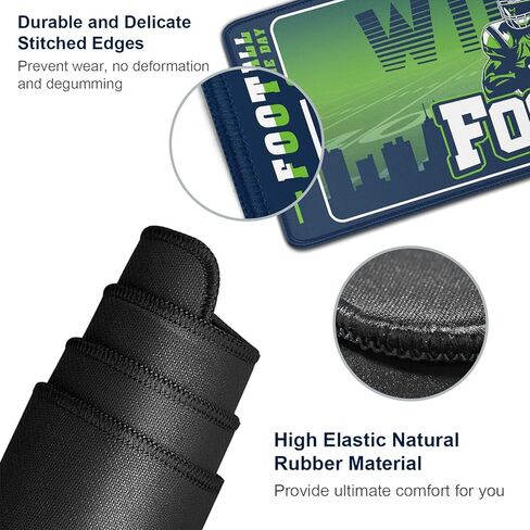 وسادة مكتب لكرة القدم مقاس 31.5 × 12 بوصة، حصيرة لوحة المفاتيح، حواف مخيطة متينة مضادة للانزلاق، تصميم بطابع ملعب كرة القدم، هدية رائعة لمحبي كرة القدم in Kuwait