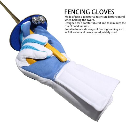 Fencing Glove, Anti Slip Knitted Fabric Comfortable Fit Durable Training Glove for Saber Foil Epee, with Extra Protection for Fencing (L Fit for Model W4) in Saudi Arabia