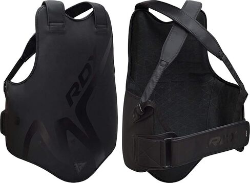RDX Chest Guard for Boxing, MMA Training -Convex Skin Leather Body Protector for Muay Thai, Martial Arts, Sparring Rib Shield Armour for Kickboxing, Taekwondo & BJJ in Saudi Arabia