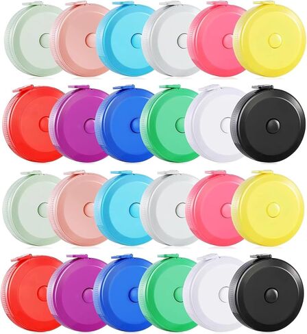 24 | 36 | 48 | 60 | 72 | 96 | 120 Pack 12 Colors Soft Retractable Measuring 12 Colors Tape Double-Scale 60-Inch/150cm for Body Sewing Tailor Cloth Craft Supplies Knitting Projects in Kuwait