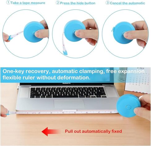 24 | 36 | 48 | 60 | 72 | 96 | 120 Pack 12 Colors Soft Retractable Measuring 12 Colors Tape Double-Scale 60-Inch/150cm for Body Sewing Tailor Cloth Craft Supplies Knitting Projects in Kuwait