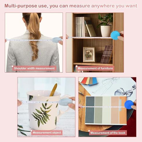 24 | 36 | 48 | 60 | 72 | 96 | 120 Pack 12 Colors Soft Retractable Measuring 12 Colors Tape Double-Scale 60-Inch/150cm for Body Sewing Tailor Cloth Craft Supplies Knitting Projects in Kuwait