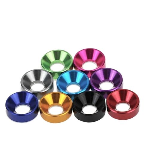 1-5pcs M2 M2.5 M3 M4 M5 M6 M8 Aluminum Colorful Countersunk Umbrella Flat Head Screw Concave Conical Decorative Groove Washer(Black,M8-1pcs) in Kuwait
