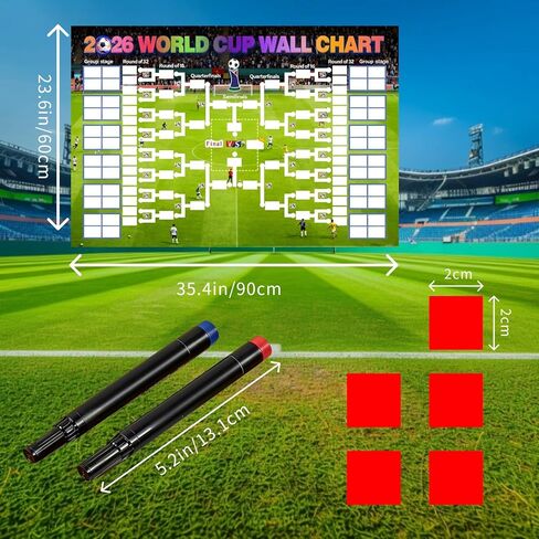 2026 World Cup Schedule Poster – Extra Large 23.6x35.4 Inch Wall Chart with 48-Team Fixtures & Tournament Bracket,Fan Gift in Saudi Arabia